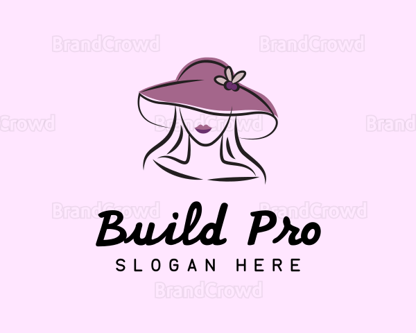 Elegant Woman Hat Logo