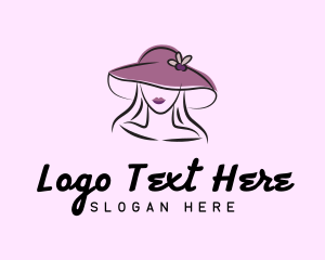 Sun Hat - Elegant Woman Hat logo design