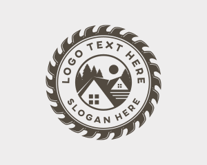 Logging - House Carpentry Construction logo design