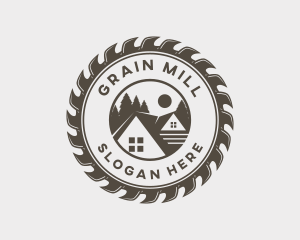 Mill - House Carpentry Construction logo design