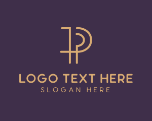 Salon - Minimal P Lettermark logo design
