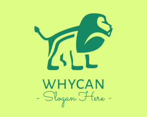 Lion Face - Green Jungle Lion logo design