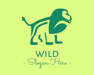 Green Jungle Lion logo design