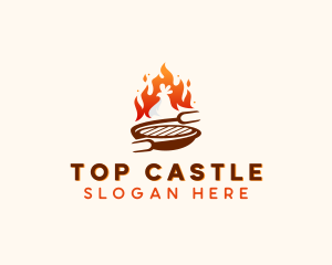 Fire - Roast Chicken Barbecue logo design