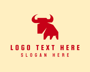 Company - Animal Bull Silhouette logo design