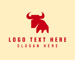 Animal Bull Silhouette logo design