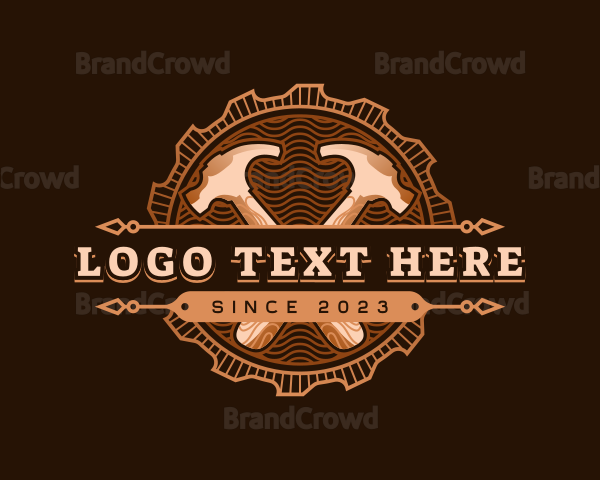 Hammer Saw Woodwork Logo