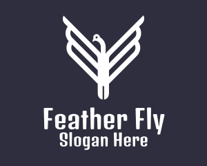 Flying Egret Bird logo design