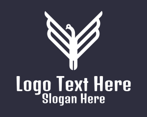 Wildlife Center - Flying Egret Bird logo design