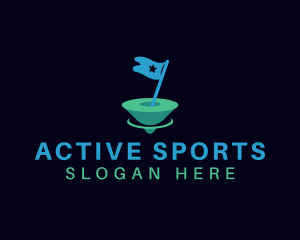 Sport - Golf Sport Flag logo design