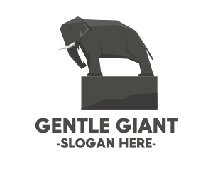 Elephant - Elephant Stone Statue logo design