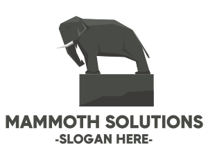 Mammoth - Elephant Stone Statue logo design