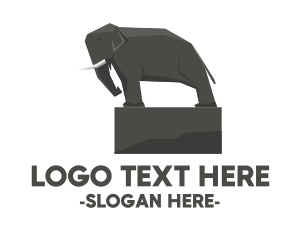 Stone Age - Elephant Stone Statue logo design