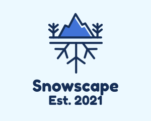 Snow - Winter Mountain Snow logo design