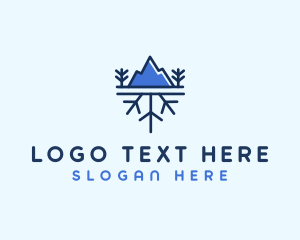 Snow - Winter Mountain Snow logo design