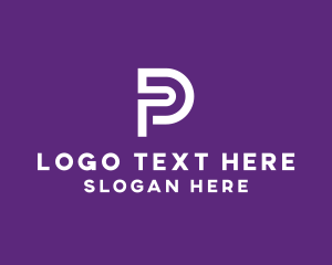 Technology - Tech Letter P Outline logo design