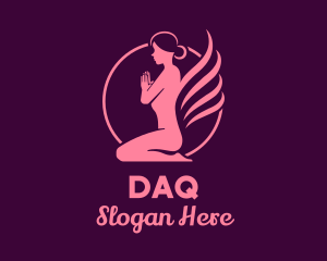 Kneeling Yoga Woman Logo