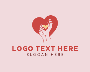 Heart - Support Hand Heart logo design