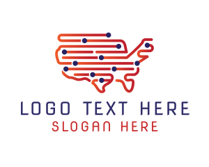 Map - Tech Map America logo design