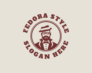 Fedora Tuxedo Man logo design