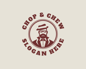 Hat - Fedora Tuxedo Man logo design