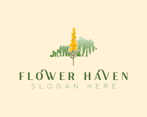 Kentucky Goldenrod Flower logo design