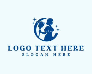 Hygiene - Maid Broom Cleaner logo design