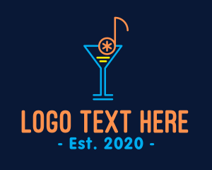 Glowing - Music Cocktail Bar logo design