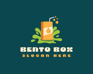 Orange Fruit Juice Box logo design