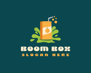 Orange Fruit Juice Box logo design