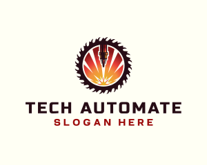 Automation - Saw Laser Industrial logo design