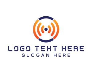 Data - Frequency Signal Circle logo design