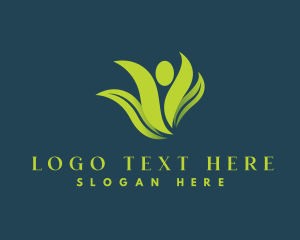 Wellbeing - Yoga Leaf Health logo design