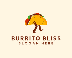 Burrito - Walking Mexican Taco logo design