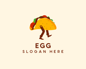 Food Stand - Walking Mexican Taco logo design