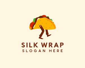 Walking Mexican Taco logo design