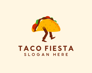 Taco - Walking Mexican Taco logo design