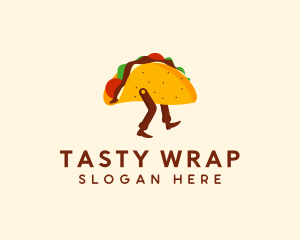 Burrito - Walking Mexican Taco logo design
