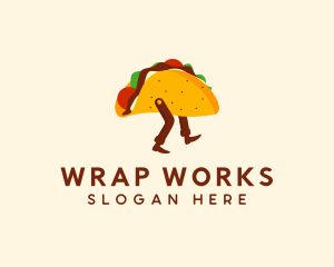 Wrap - Walking Mexican Taco logo design