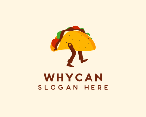 Food Stand - Walking Mexican Taco logo design