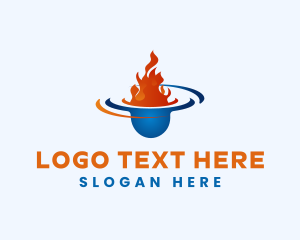 Fire - Liquid Fire Droplet logo design