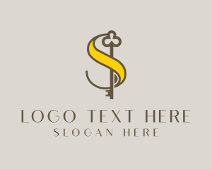 Key - Premium Elegant Clover Key logo design