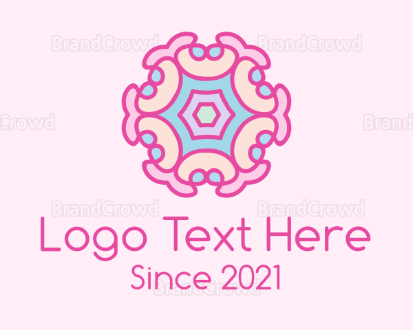 Ornamental Flower Badge Logo