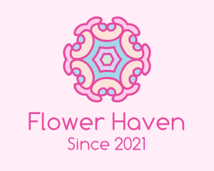 Ornamental Flower Badge  logo design