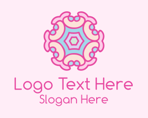 Ornamental Flower Badge  Logo