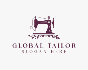 Wreath Tailoring Sewing Machine logo design