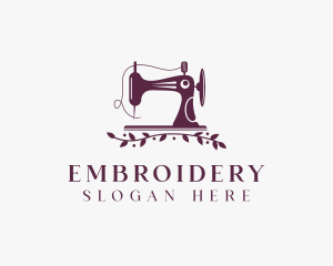 Wreath Tailoring Sewing Machine logo design