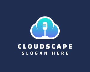 Gradient Mic Cloud logo design