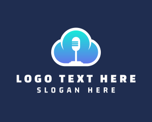 Podcast - Gradient Mic Cloud logo design