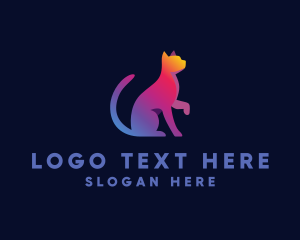 Creative Agency - Gradient Pet Cat logo design